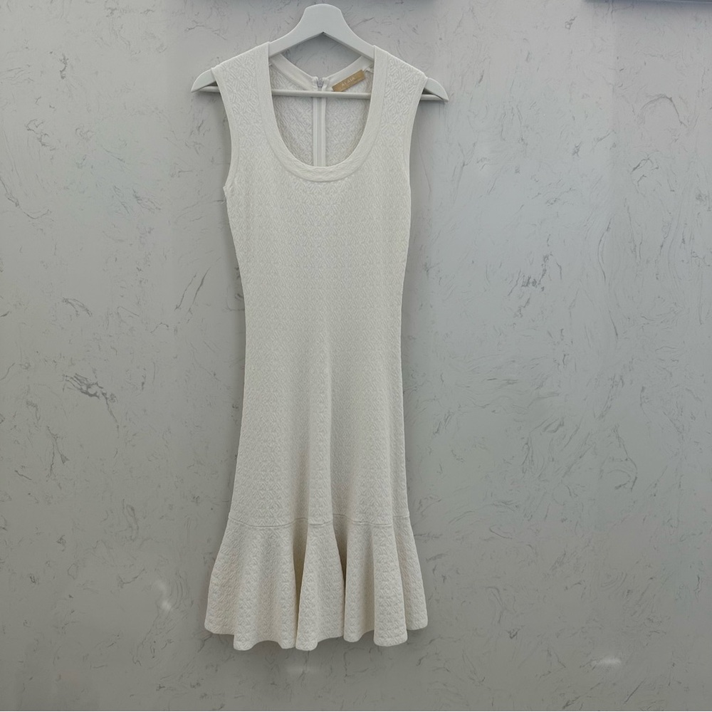 Alaia Ivory Textured Sleeveless Dress